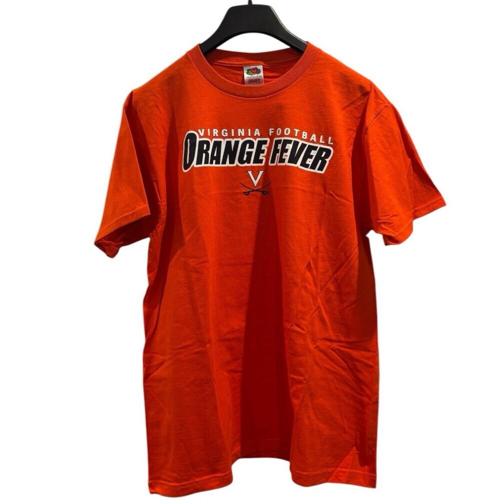 Virginia Cavaliers Orange Fever‎ Vintage Tee 🍊 Size L NCAA Football Y2K